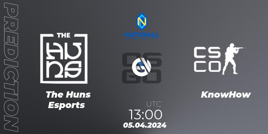 Pronóstico The Huns Esports - KnowHow. 05.04.2024 at 14:00, Counter-Strike (CS2), ESN National Championship 2024