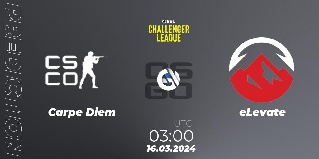 Pronóstico Carpe Diem - eLevate. 16.03.2024 at 03:15, Counter-Strike (CS2), ESL Challenger League Season 47: North America
