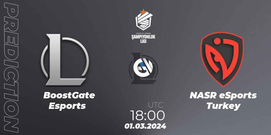 Pronóstico BoostGate Esports - NASR eSports Turkey. 01.03.2024 at 18:00, LoL, TCL Winter 2024