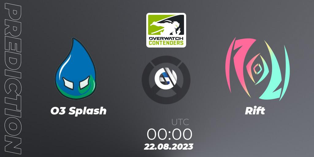 Pronóstico O3 Splash - Rift. 22.08.2023 at 00:00, Overwatch, Overwatch Contenders 2023 Summer Series: North America