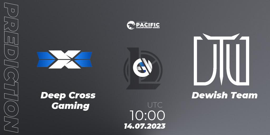 Pronóstico Deep Cross Gaming - Dewish Team. 14.07.2023 at 10:15, LoL, PACIFIC Championship series Group Stage