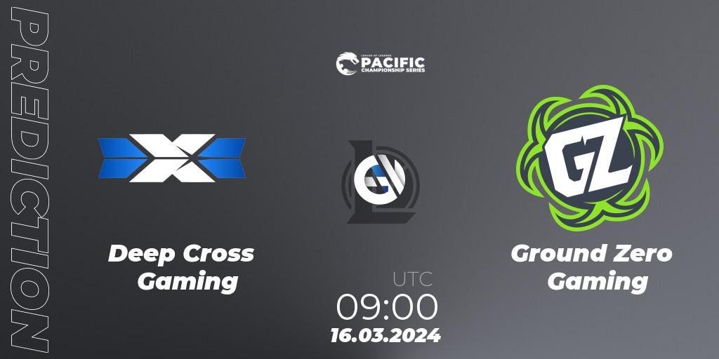 Pronóstico Deep Cross Gaming - Ground Zero Gaming. 16.03.24, LoL, PCS Playoffs Spring 2024