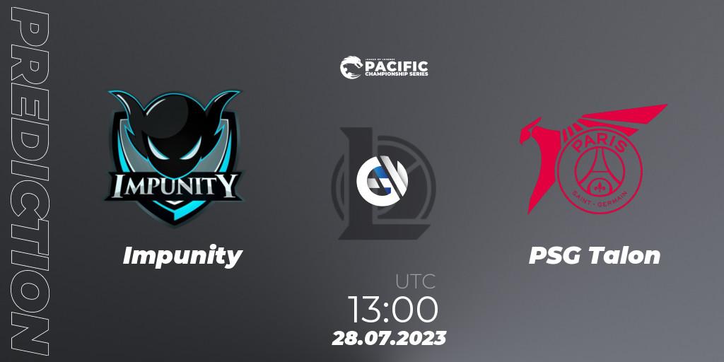 Pronóstico Impunity - PSG Talon. 28.07.2023 at 13:25, LoL, PACIFIC Championship series Group Stage