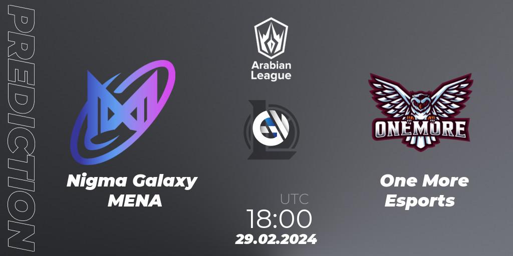 Pronóstico Nigma Galaxy MENA - One More Esports. 29.02.24, LoL, Arabian League Spring 2024