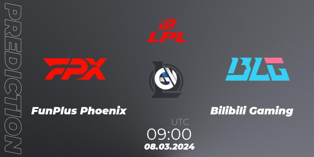 Pronóstico FunPlus Phoenix - Bilibili Gaming. 08.03.24, LoL, LPL Spring 2024 - Group Stage