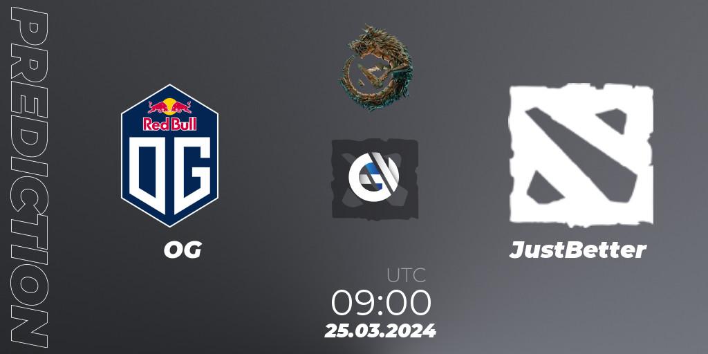 Pronóstico OG - JustBetter. 25.03.2024 at 09:20, Dota 2, PGL Wallachia Season 1: Western Europe Closed Qualifier