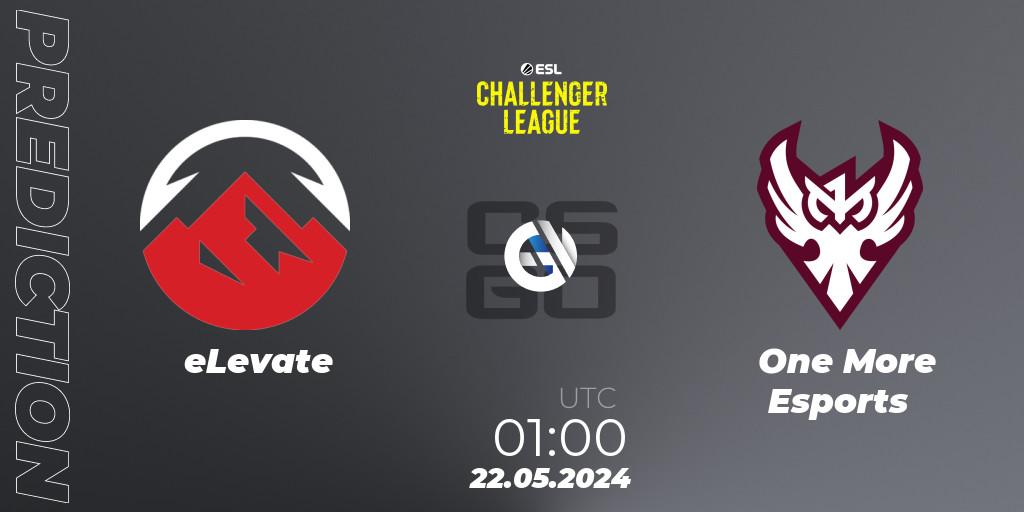 Pronóstico eLevate - One More Esports. 22.05.2024 at 01:00, Counter-Strike (CS2), ESL Challenger League Season 47: North America