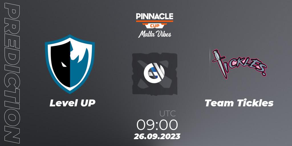 Pronóstico Level UP - Team Tickles. 26.09.23, Dota 2, Pinnacle Cup: Malta Vibes #4