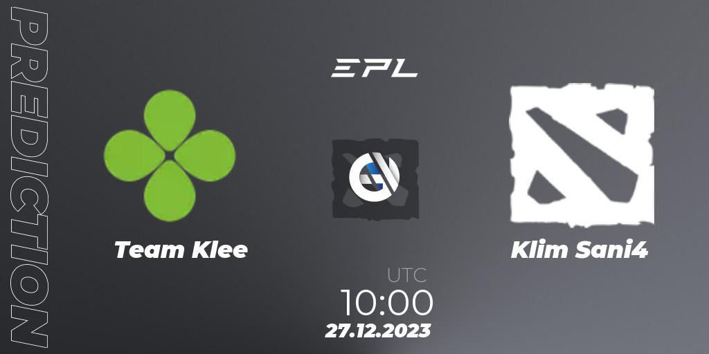 Pronóstico Team Klee - Klim Sani4. 27.12.23, Dota 2, European Pro League Season 15