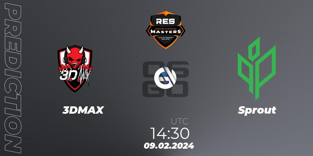 Pronóstico 3DMAX - Sprout. 09.02.2024 at 13:50, Counter-Strike (CS2), RES Western European Masters: Spring 2024