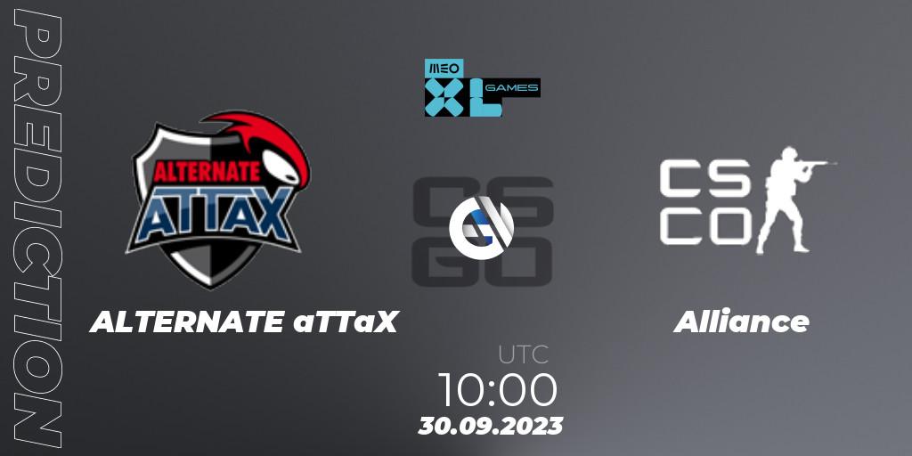 Pronóstico ALTERNATE aTTaX - Alliance. 30.09.2023 at 10:00, Counter-Strike (CS2), XL Games 2023