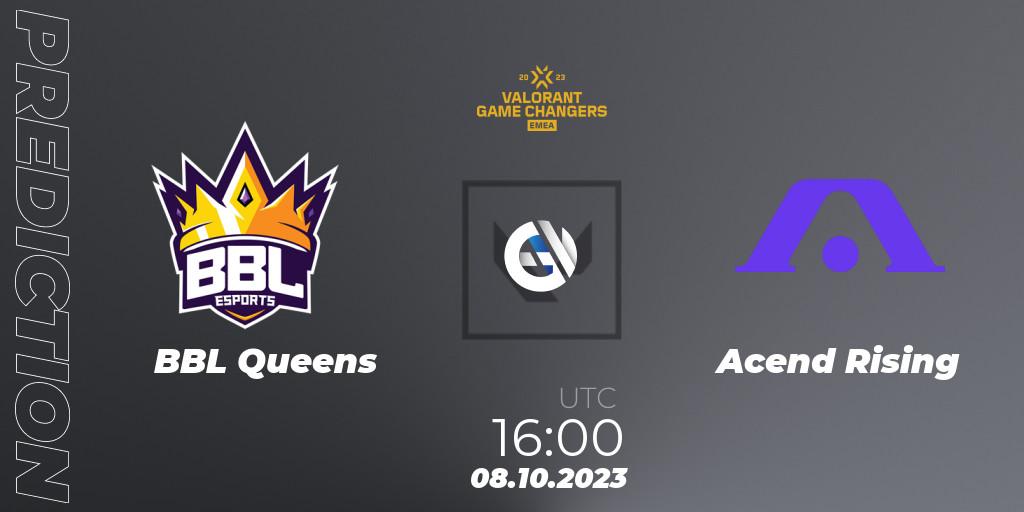 Pronóstico BBL Queens - Acend Rising. 08.10.2023 at 16:00, VALORANT, VCT 2023: Game Changers EMEA Stage 3 - Playoffs