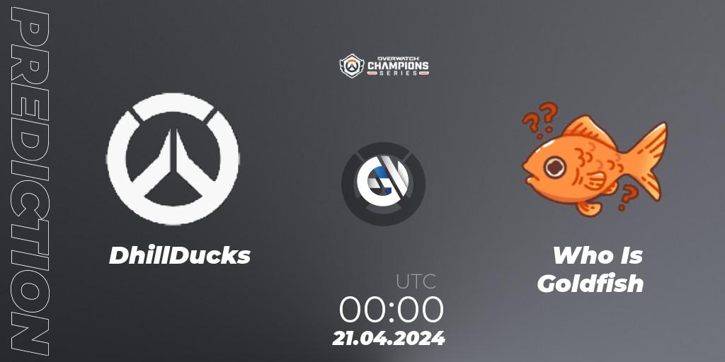 Pronóstico DhillDucks - Who Is Goldfish. 21.04.2024 at 00:00, Overwatch, Overwatch Champions Series 2024 - North America Stage 2 Group Stage