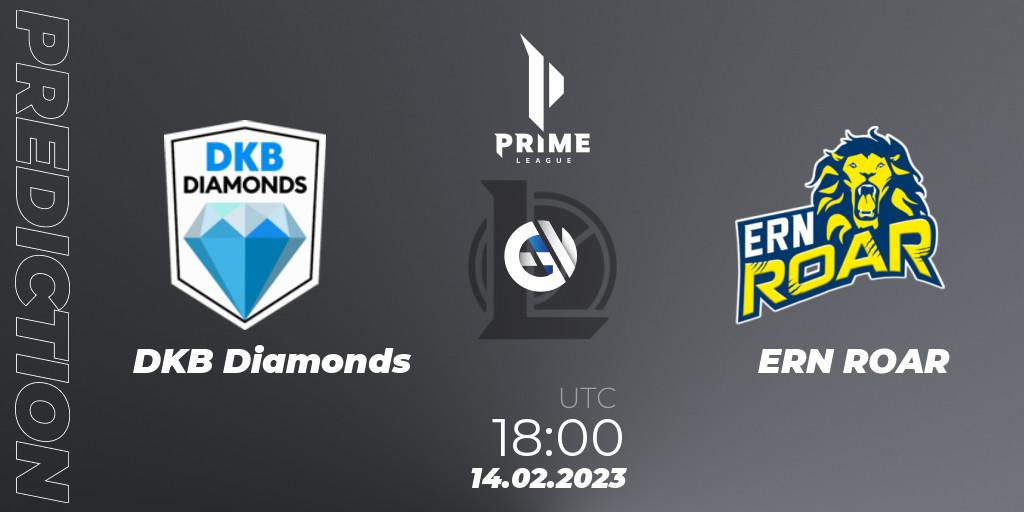 Pronóstico DKB Diamonds - ERN ROAR. 14.02.23, LoL, Prime League 2nd Division Spring 2023 - Group Stage