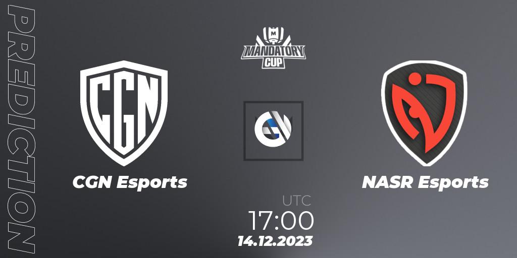 Pronóstico CGN Esports - NASR Esports. 14.12.23, VALORANT, Mandatory Cup #3
