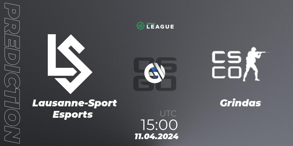 Pronóstico Lausanne-Sport Esports - Grindas. 11.04.24, CS2 (CS:GO), ESEA Season 49: Advanced Division - Europe