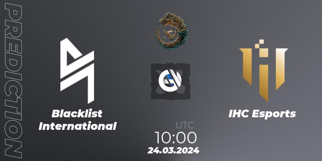 Pronóstico Blacklist International - IHC Esports. 24.03.24, Dota 2, PGL Wallachia Season 1: Southeast Asia Open Qualifier #2