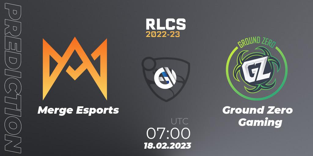 Pronóstico Merge Esports - Ground Zero Gaming. 18.02.2023 at 07:00, Rocket League, RLCS 2022-23 - Winter: Oceania Regional 2 - Winter Cup