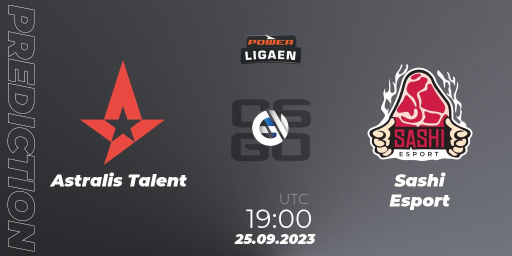 Pronóstico Astralis Talent - Sashi Esport. 25.09.2023 at 19:00, Counter-Strike (CS2), POWER Ligaen Season 24 Finals