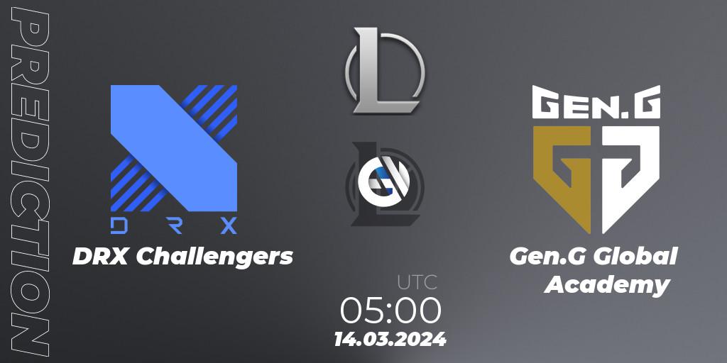 Pronóstico DRX Challengers - Gen.G Global Academy. 14.03.24, LoL, LCK Challengers League 2024 Spring - Group Stage