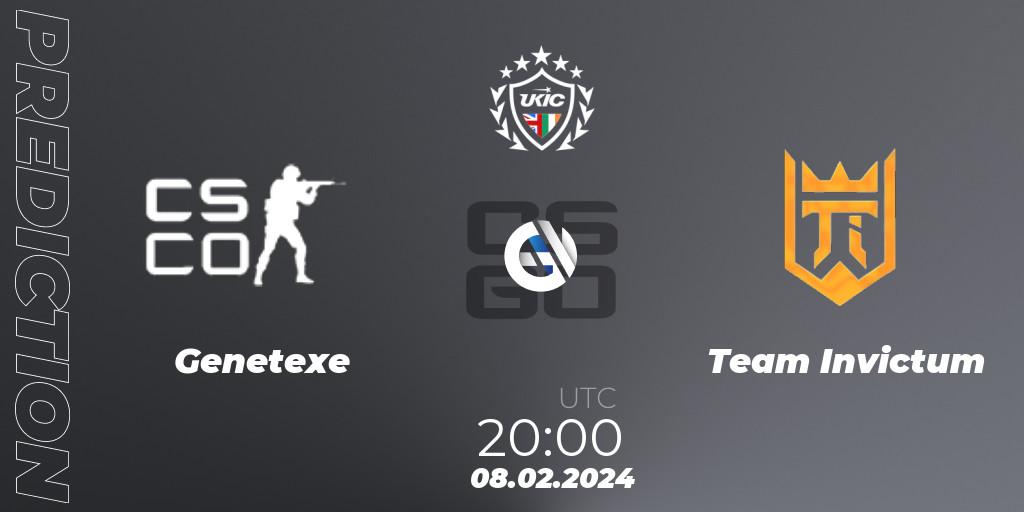 Pronóstico Genetexe - Team Invictum. 08.02.2024 at 20:00, Counter-Strike (CS2), UKIC League Season 1: Division 1