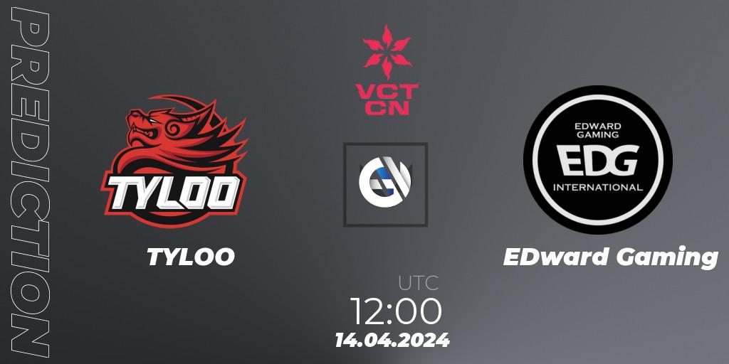 Pronóstico TYLOO - EDward Gaming. 14.04.24, VALORANT, VALORANT Champions Tour China 2024: Stage 1 - Group Stage