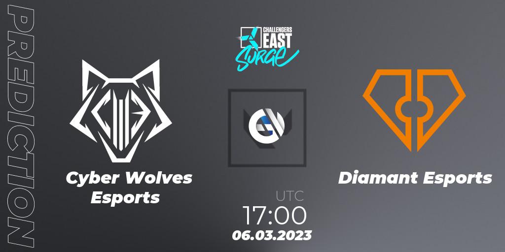 Pronóstico Cyber Wolves Esports - Diamant Esports. 06.03.23, VALORANT, VALORANT Challengers 2023 East: Surge Split 1