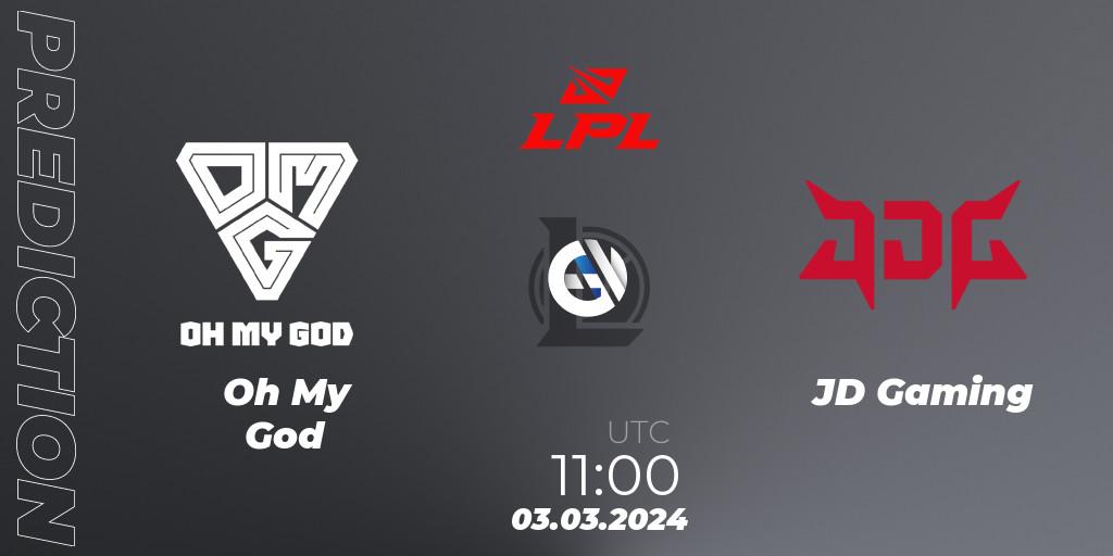 Pronóstico Oh My God - JD Gaming. 03.03.24, LoL, LPL Spring 2024 - Group Stage