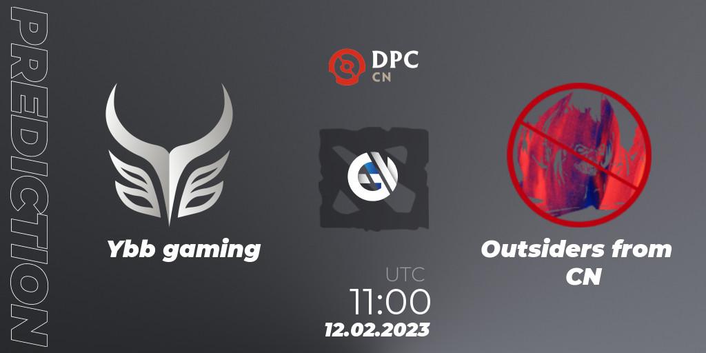 Pronóstico Ybb gaming - Outsiders from CN. 12.02.23, Dota 2, DPC 2022/2023 Winter Tour 1: CN Division II (Lower)