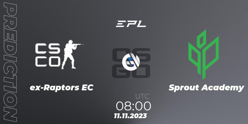 Pronóstico ex-Raptors EC - Sprout Academy. 11.11.2023 at 09:00, Counter-Strike (CS2), European Pro League Season 12: Division 2