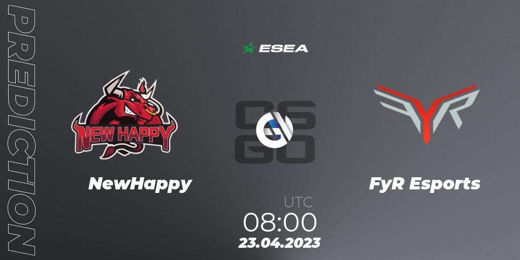 Pronóstico NewHappy - FyR Esports. 23.04.23, CS2 (CS:GO), ESEA Cash Cup: Asia - Spring 2023 #3