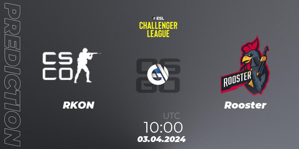 Pronóstico RKON - Rooster. 03.04.2024 at 10:00, Counter-Strike (CS2), ESL Challenger League Season 47: Oceania