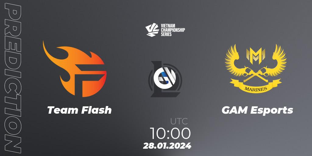 Pronóstico Team Flash - GAM Esports. 28.01.2024 at 10:00, LoL, VCS Dawn 2024 - Group Stage
