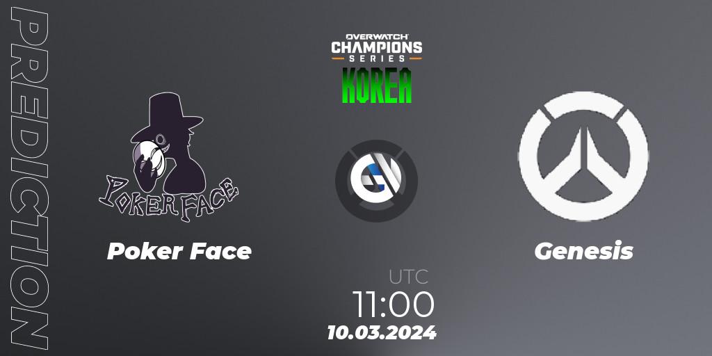Pronóstico Poker Face - Genesis. 10.03.2024 at 11:00, Overwatch, Overwatch Champions Series 2024 - Stage 1 Korea