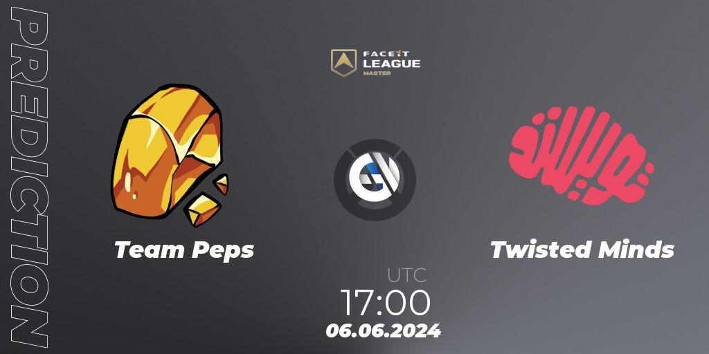 Pronóstico Team Peps - Twisted Minds. 06.06.2024 at 17:00, Overwatch, FACEIT League Season 1 - EMEA Master Road to EWC