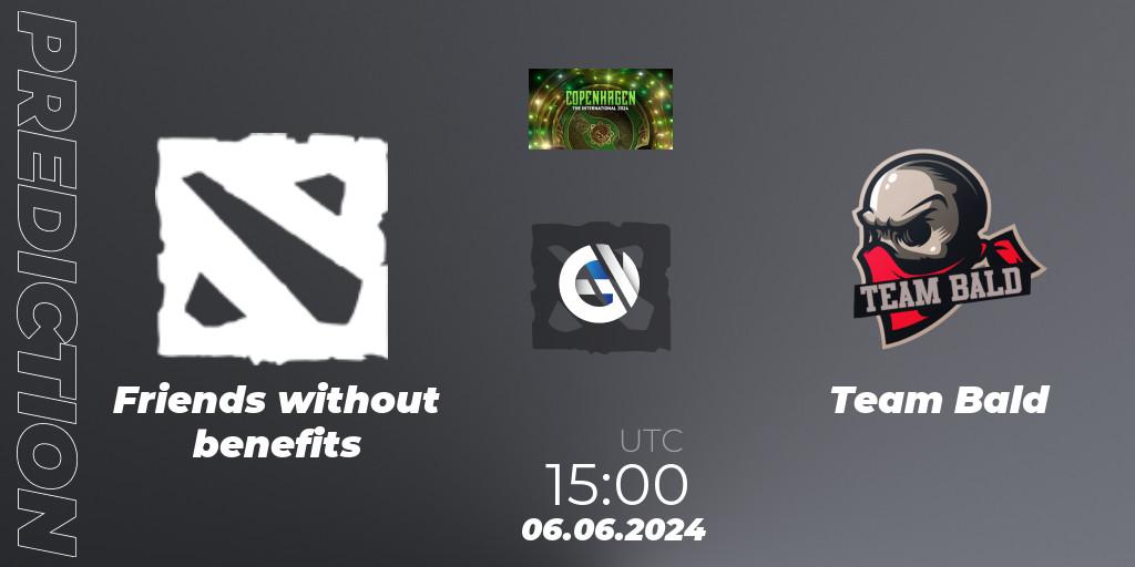 Pronóstico Friends without benefits - Team Bald. 06.06.2024 at 15:00, Dota 2, The International 2024: Western Europe Open Qualifier #1