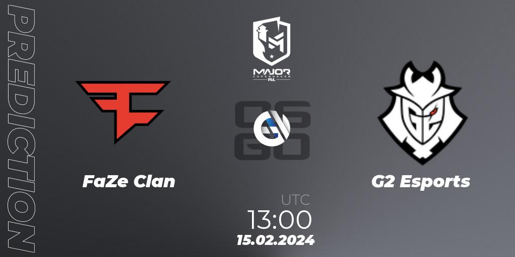 Pronóstico FaZe Clan - G2 Esports. 15.02.24, CS2 (CS:GO), PGL CS2 Major Copenhagen 2024 Europe RMR