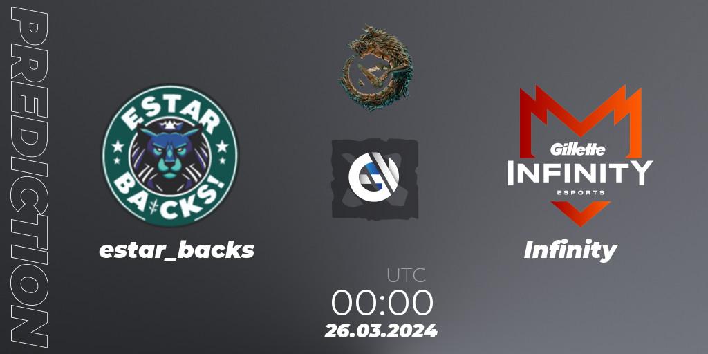 Pronóstico estar_backs - Infinity. 26.03.24, Dota 2, PGL Wallachia Season 1: South America Closed Qualifier