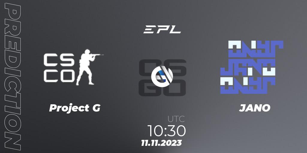 Pronóstico Project G - JANO. 11.11.2023 at 11:30, Counter-Strike (CS2), European Pro League Season 12: Division 2