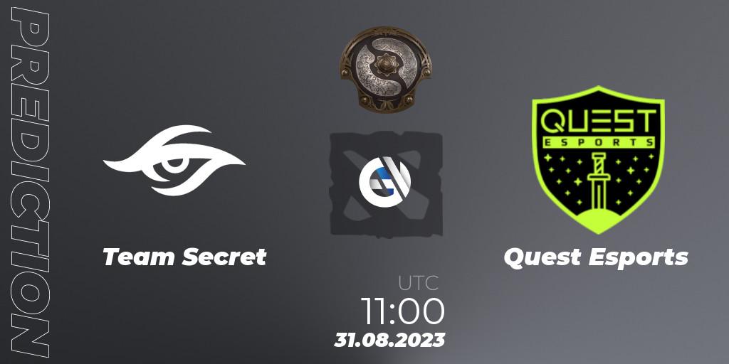 Pronóstico Team Secret - PSG Quest. 31.08.23, Dota 2, The International 2023 - Western Europe Qualifier