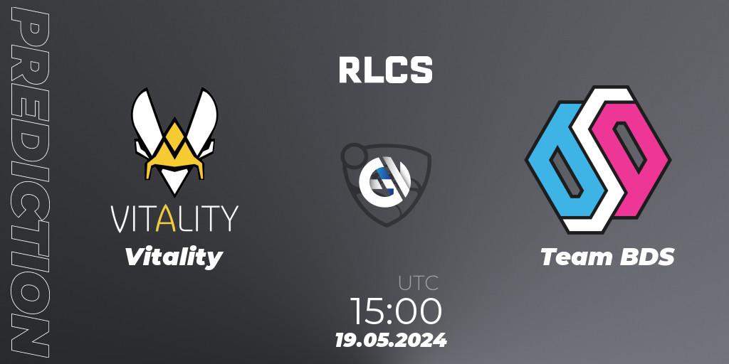 Pronóstico Vitality - Team BDS. 19.05.2024 at 15:00, Rocket League, RLCS 2024 - Major 2: EU Open Qualifier 5