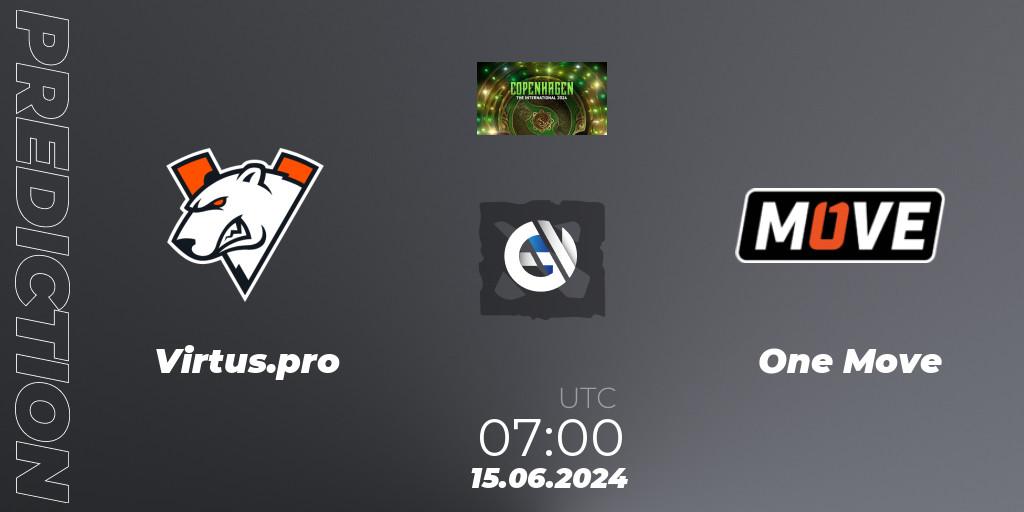 Pronóstico Virtus.pro - One Move. 15.06.2024 at 07:20, Dota 2, The International 2024: Eastern Europe Closed Qualifier