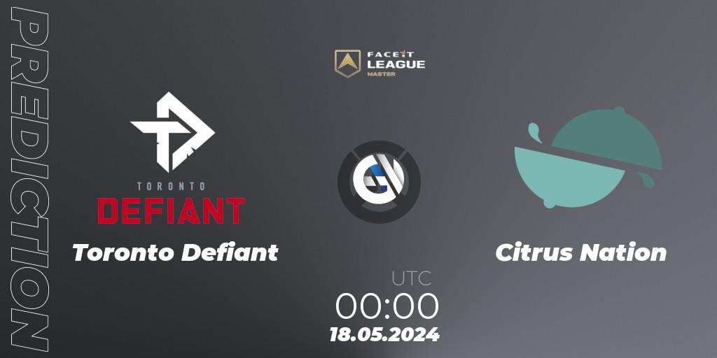 Pronóstico Toronto Defiant - Citrus Nation. 22.05.2024 at 01:00, Overwatch, FACEIT League Season 1 - NA Master Road to EWC