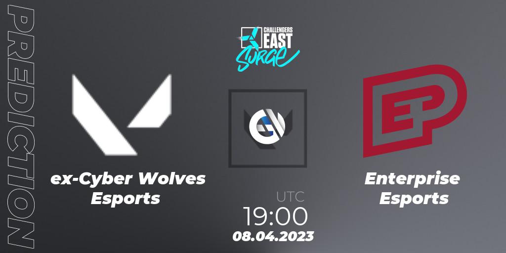 Pronóstico ex-Cyber Wolves Esports - Enterprise Esports. 08.04.2023 at 19:10, VALORANT, VALORANT Challengers East: Surge - Split 2 - Regular Season