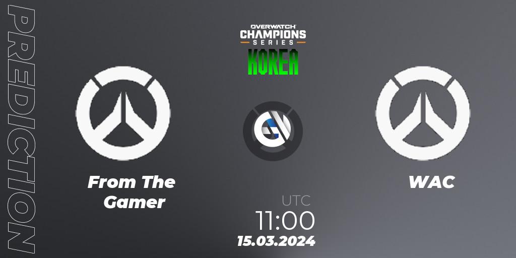 Pronóstico From The Gamer - WAC. 15.03.2024 at 11:00, Overwatch, Overwatch Champions Series 2024 - Stage 1 Korea