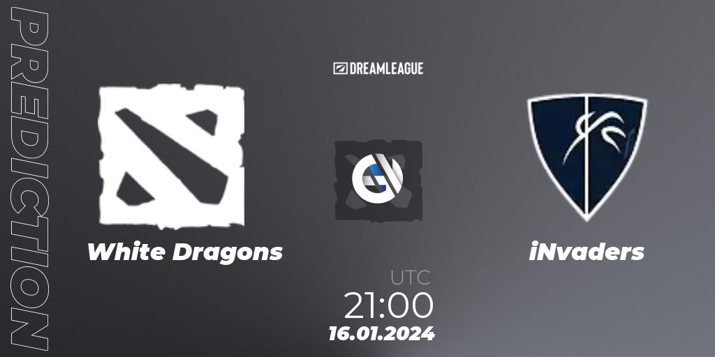 Pronóstico White Dragons - iNvaders. 16.01.2024 at 21:00, Dota 2, DreamLeague Season 22: South America Closed Qualifier