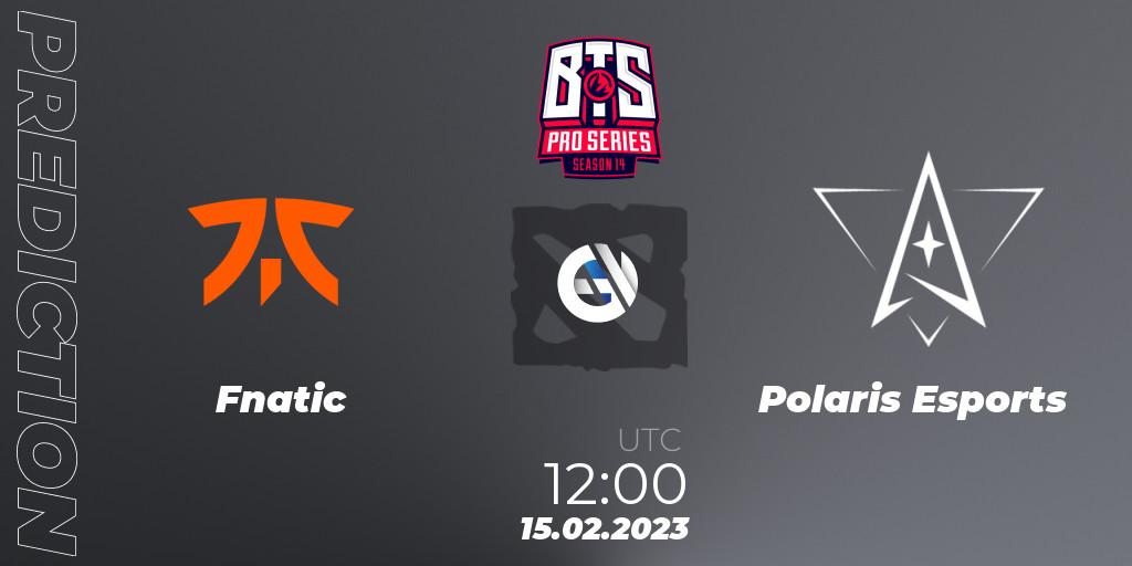 Pronóstico Fnatic - Polaris Esports. 15.02.23, Dota 2, BTS Pro Series Season 14: Southeast Asia