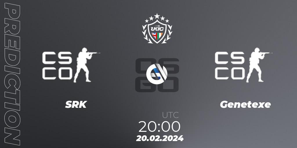Pronóstico SRK - Genetexe. 20.02.2024 at 20:00, Counter-Strike (CS2), UKIC League Season 1: Division 1
