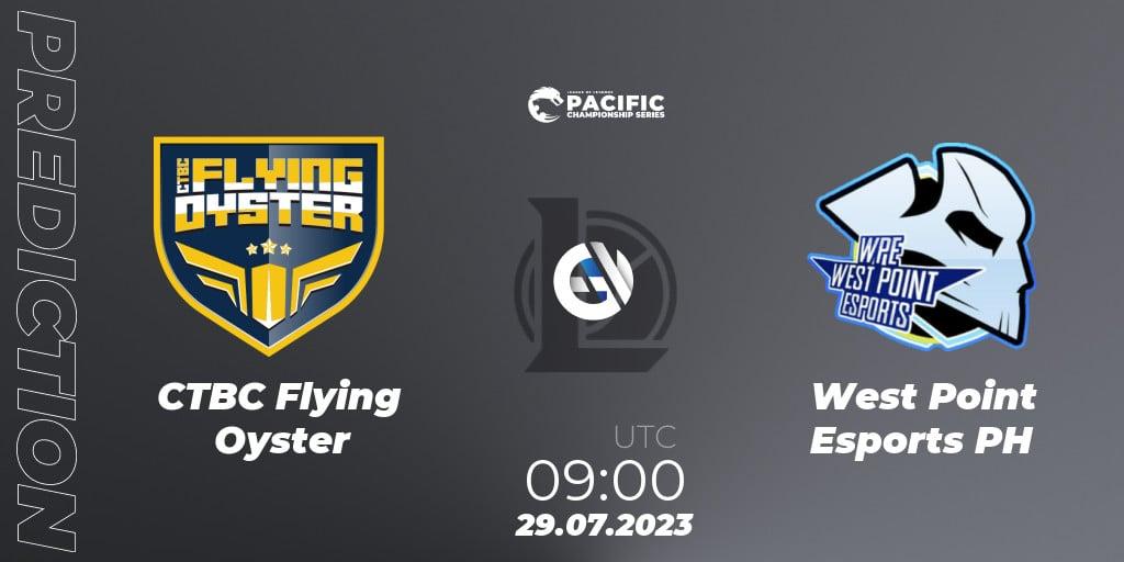 Pronóstico CTBC Flying Oyster - West Point Esports PH. 29.07.2023 at 09:00, LoL, PACIFIC Championship series Group Stage