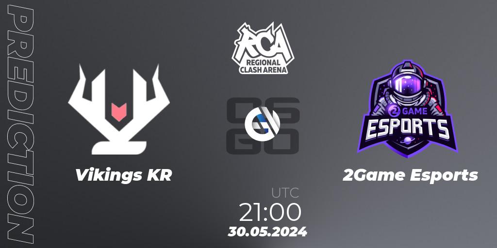 Pronóstico Vikings KR - 2Game Esports. 30.05.2024 at 22:00, Counter-Strike (CS2), Regional Clash Arena South America: Closed Qualifier